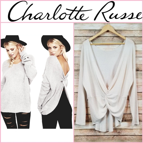 Charlotte Russe Sweaters - Charlotte Russe Cream Twist Back Sweater